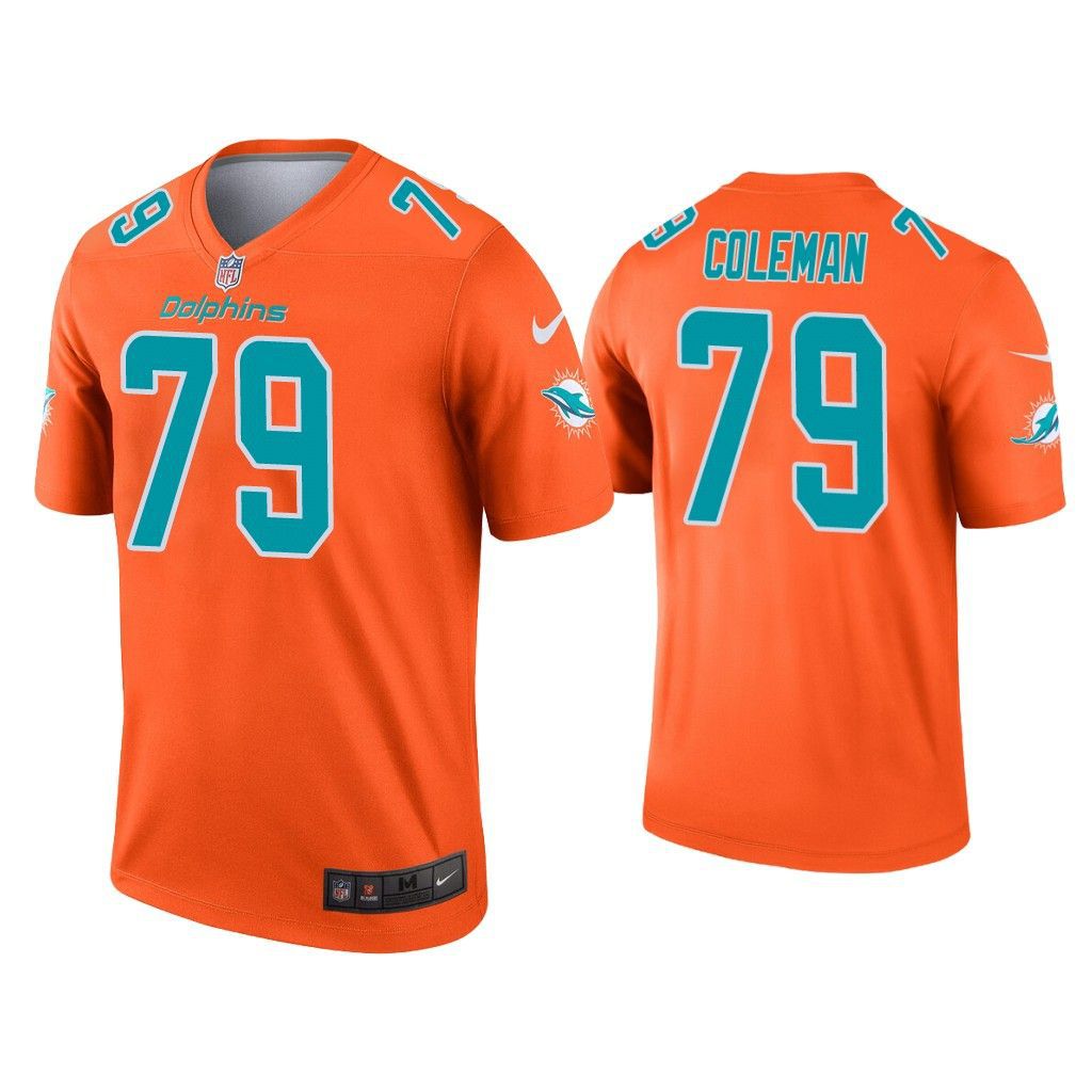 Men Miami Dolphins 79 Larnel Coleman Nike Orange Inverted Legend Game NFL Jersey